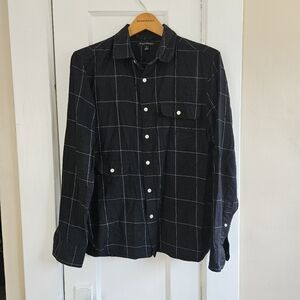 Small Black and White Windowpane Button Up